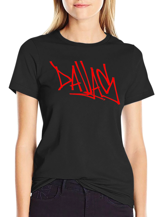 Mens Black T-Shirt with Bold Red Graffiti Design