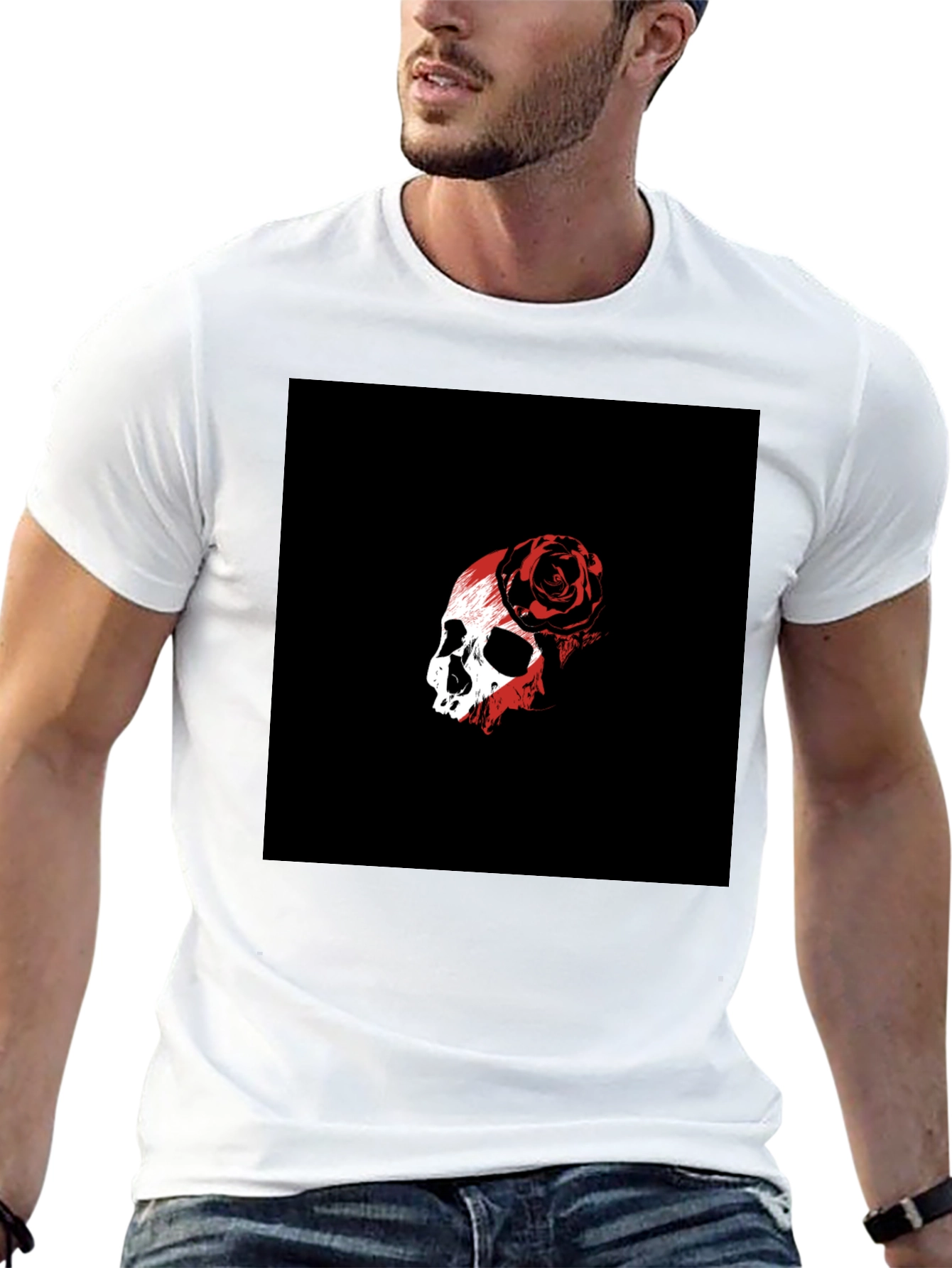 Skull & Rose Graphic Black T-Shirt