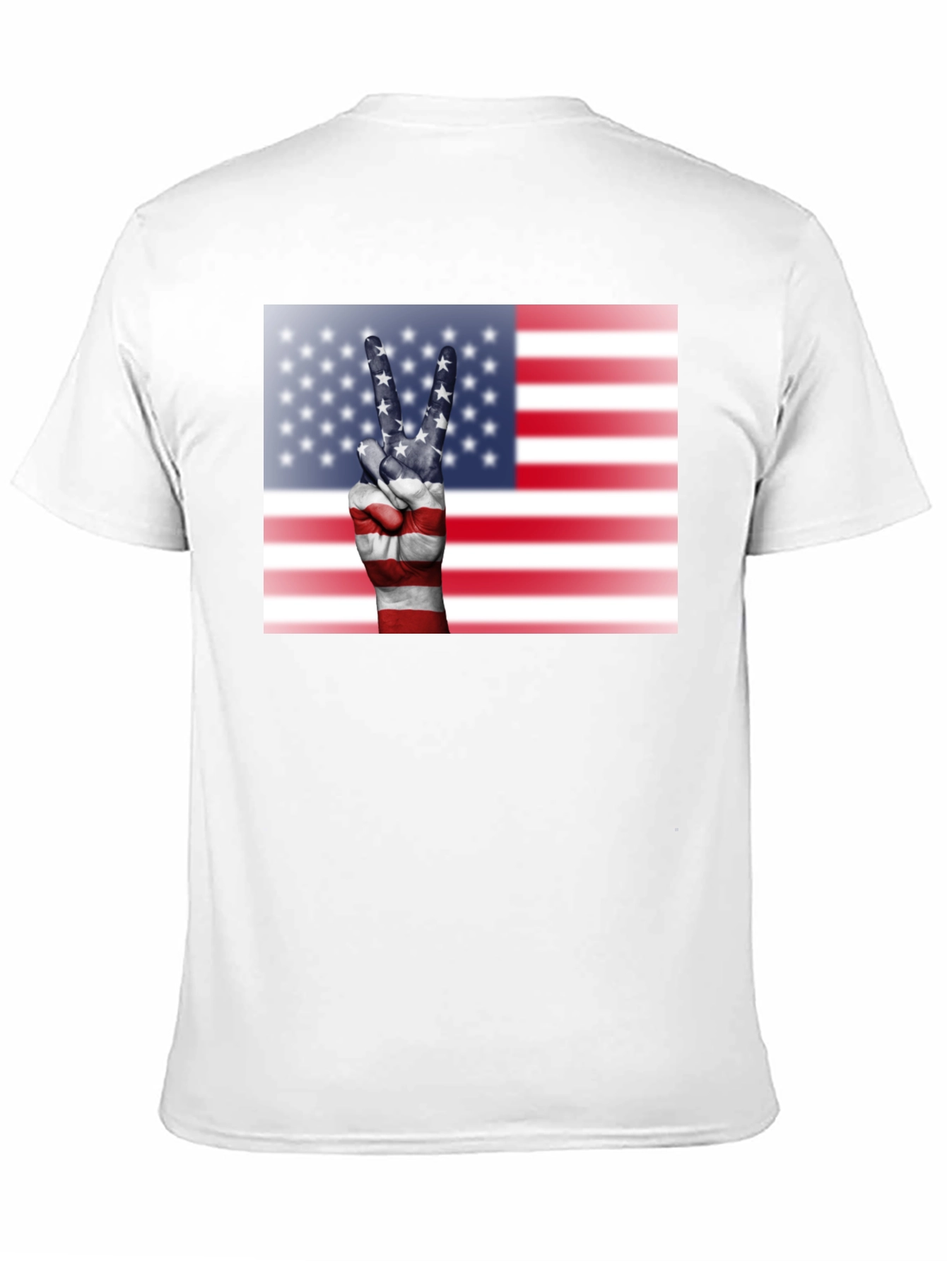 American Flag Peace Sign Black T-Shirt