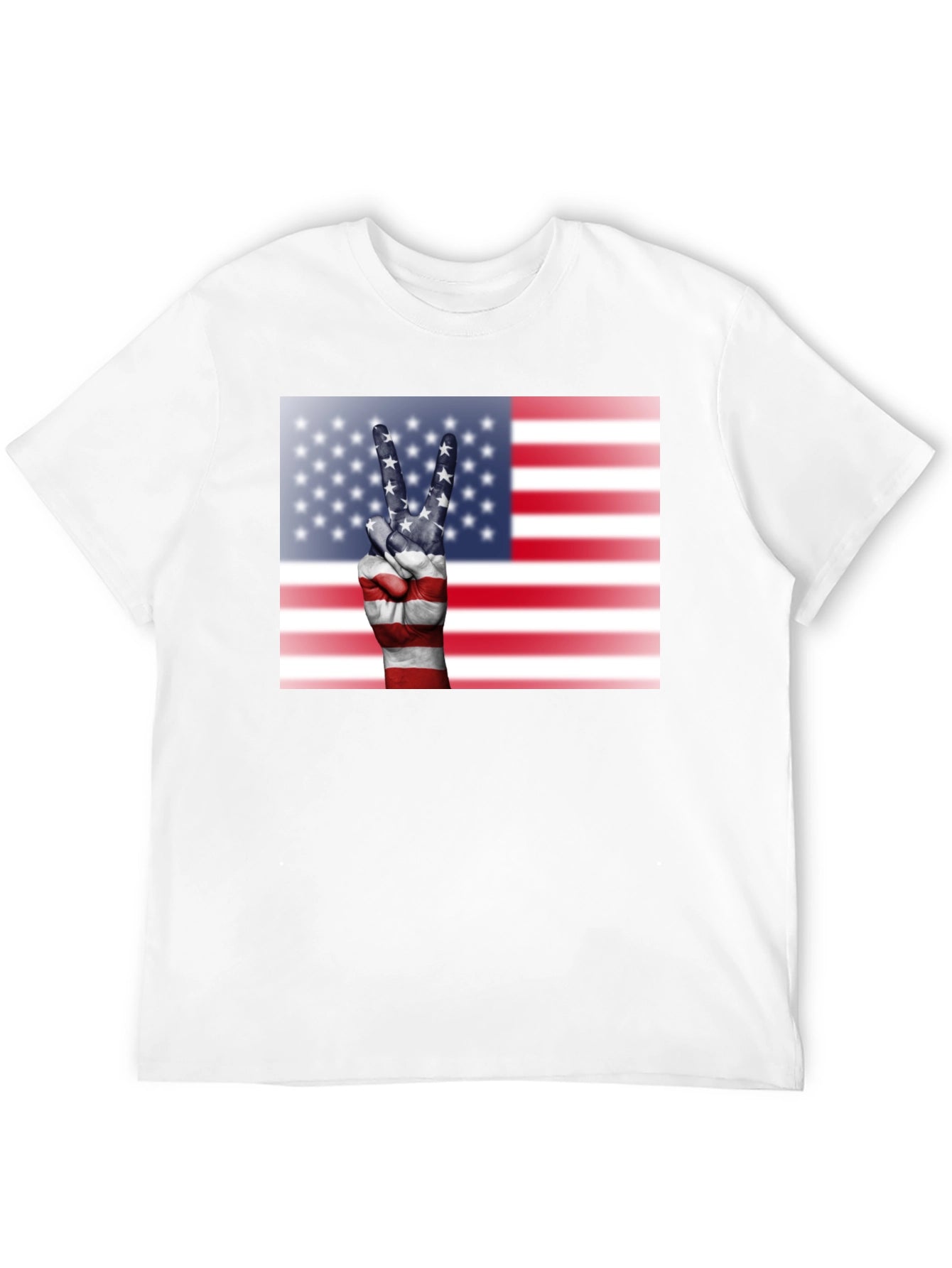 American Flag Peace Sign Black T-Shirt