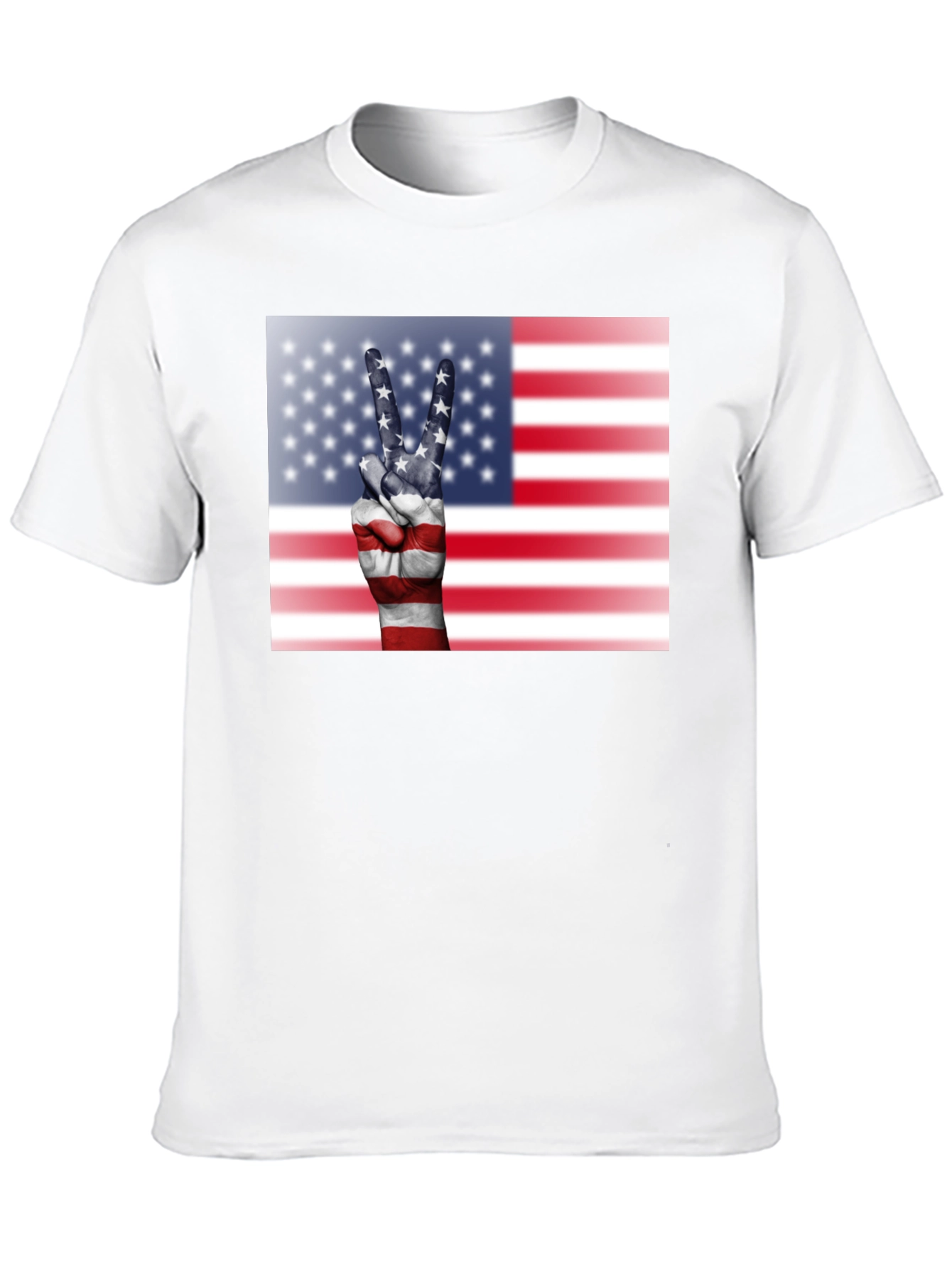 American Flag Peace Sign Black T-Shirt