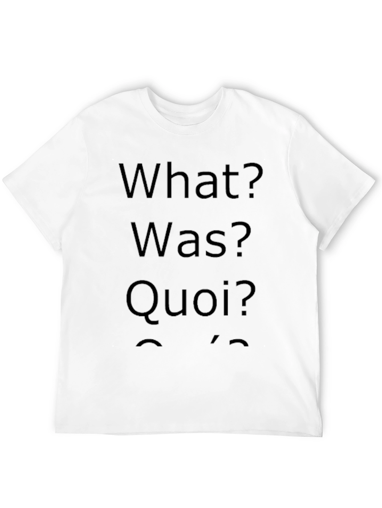 What? Was? Quoi? T-Shirt - Mens Crew Neck Tee