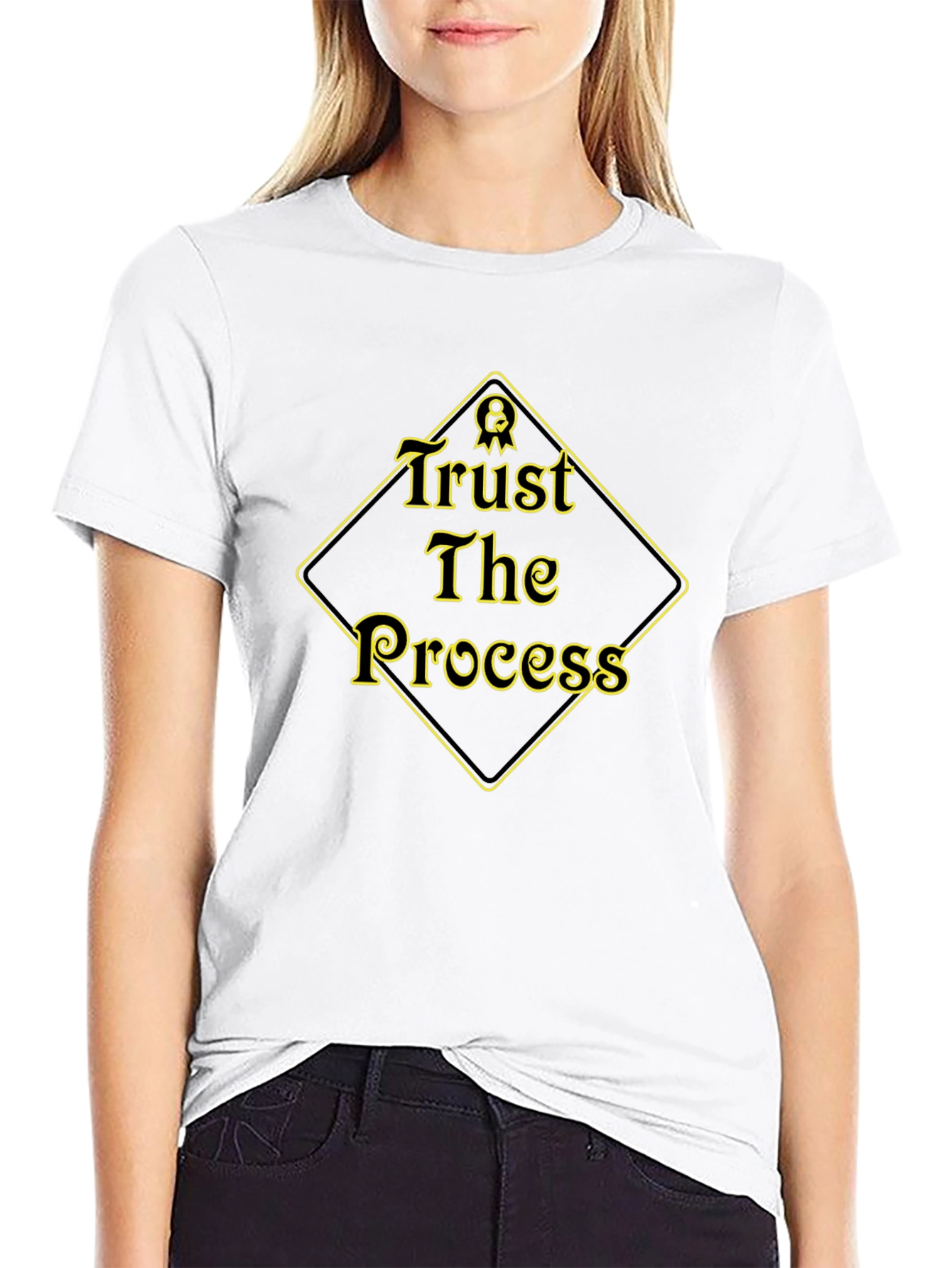 Trust The Process Graphic T-Shirt - Black Cotton Tee