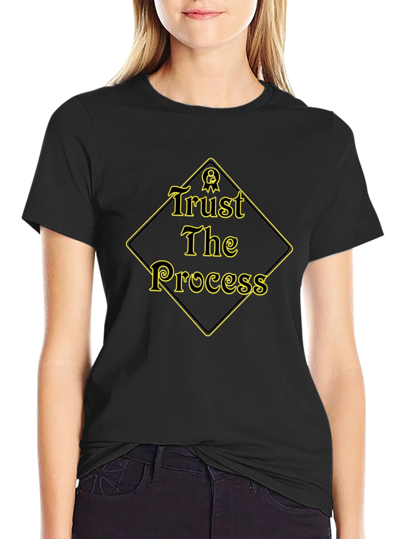 Trust The Process Graphic T-Shirt - Black Cotton Tee