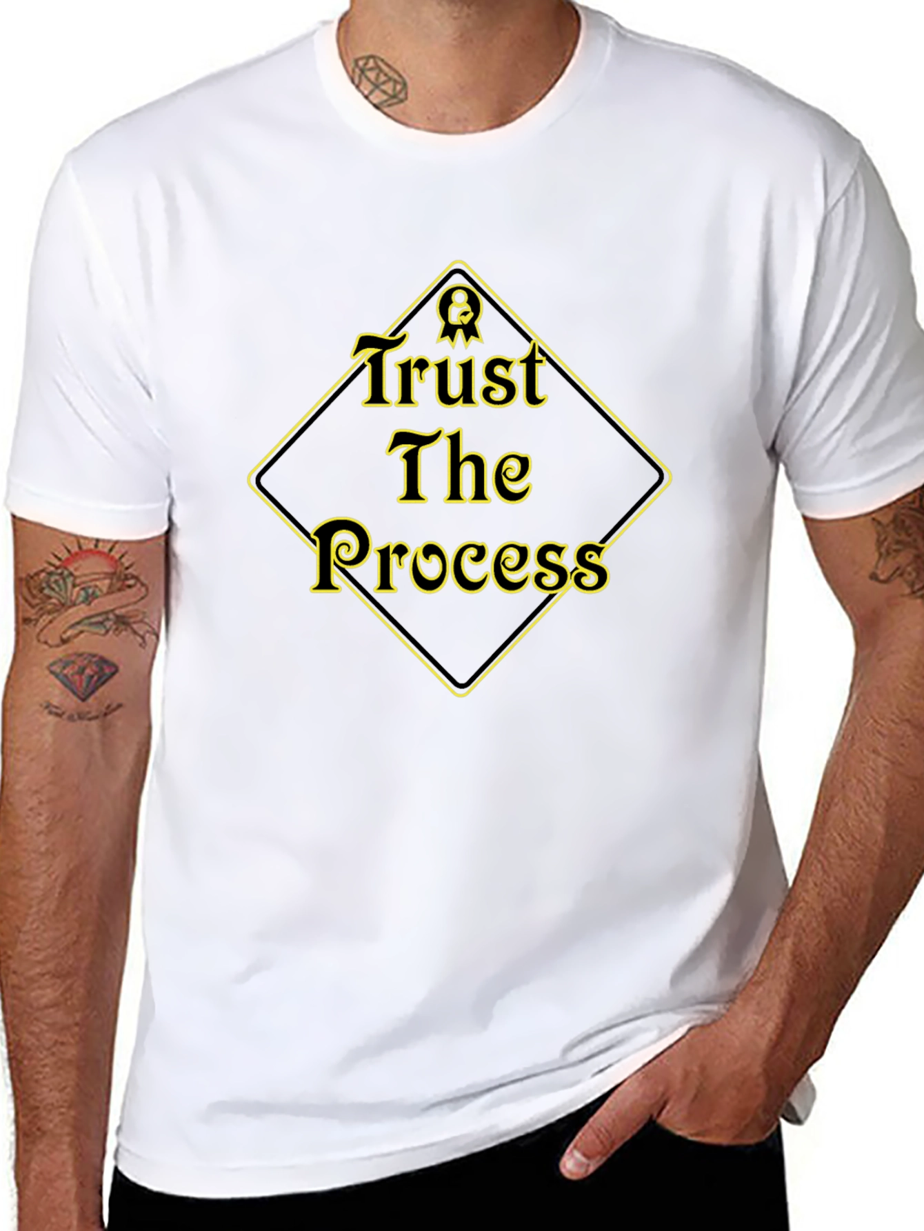 Trust The Process Graphic T-Shirt - Black Cotton Tee