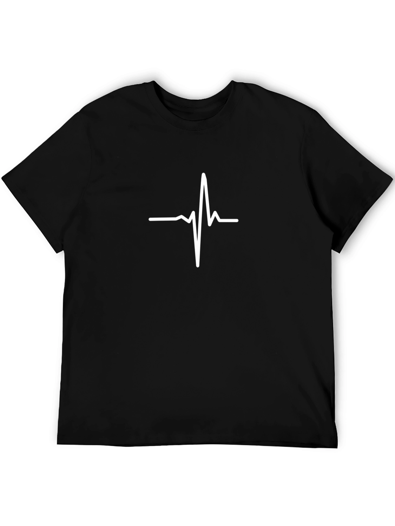 Heartbeat Graphic Tee - Black Cotton T-Shirt