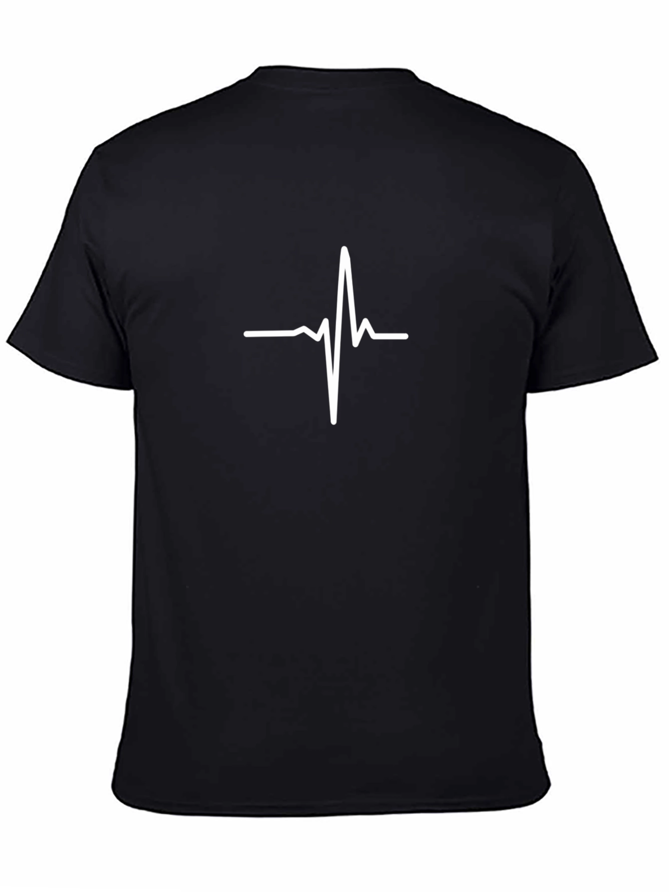 Heartbeat Graphic Tee - Black Cotton T-Shirt