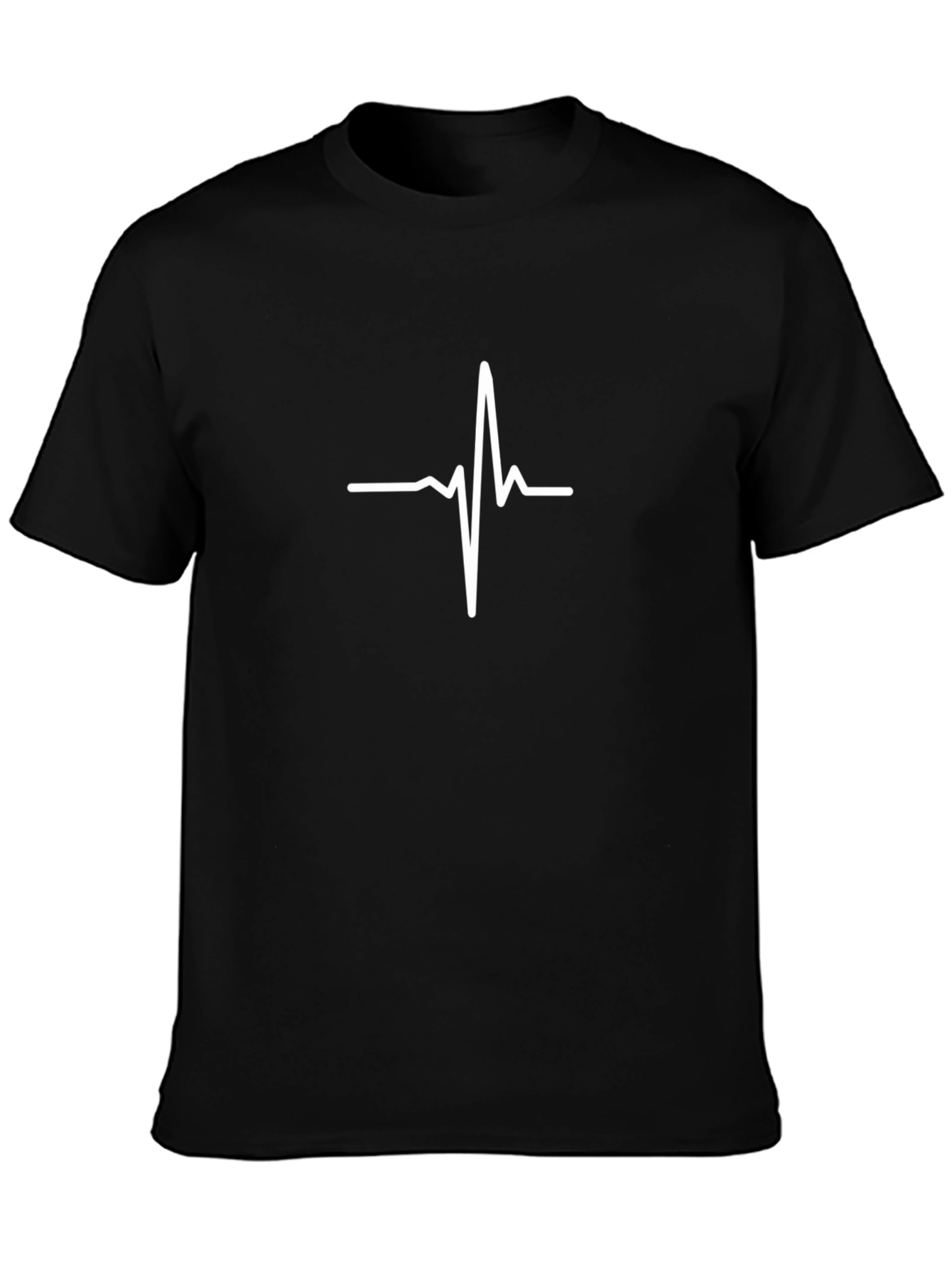 Heartbeat Graphic Tee - Black Cotton T-Shirt