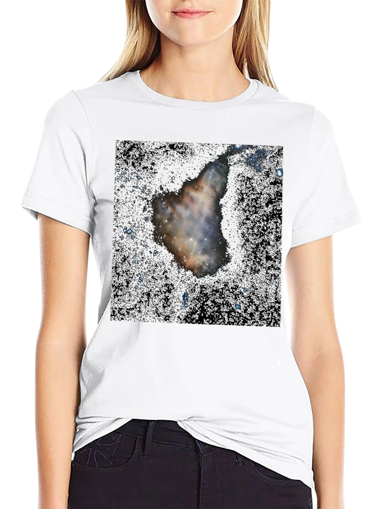 Nebula Print Black T-Shirt