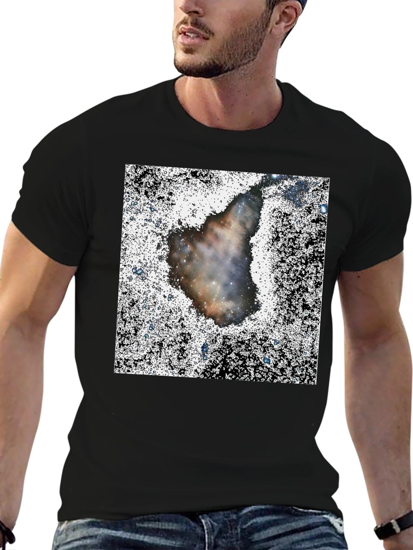Nebula Print Black T-Shirt