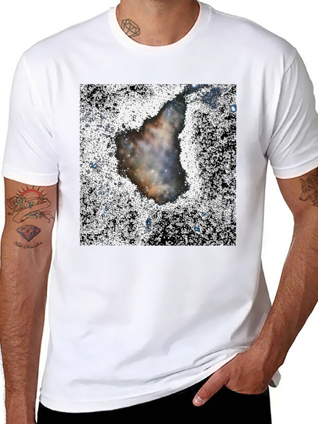 Nebula Print Black T-Shirt