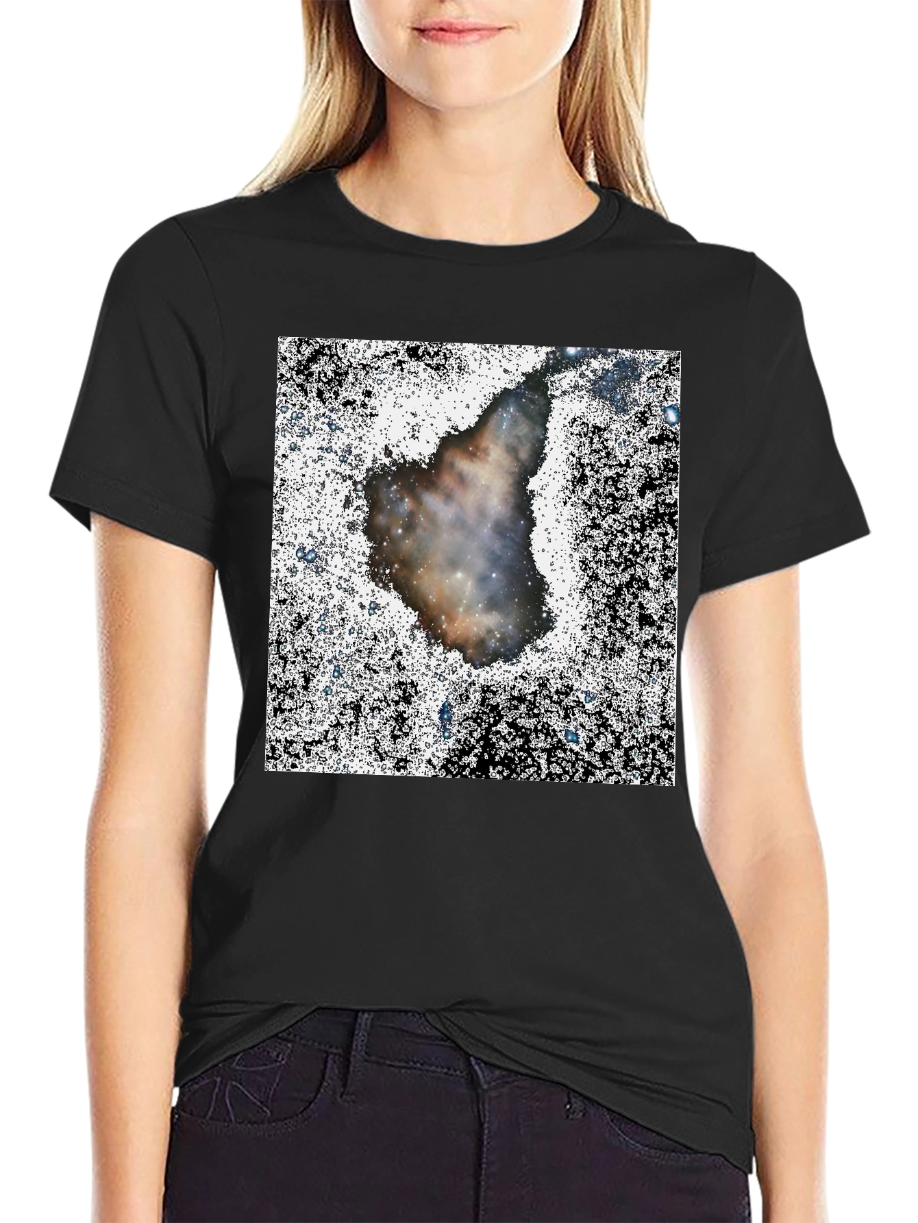Nebula Print Black T-Shirt