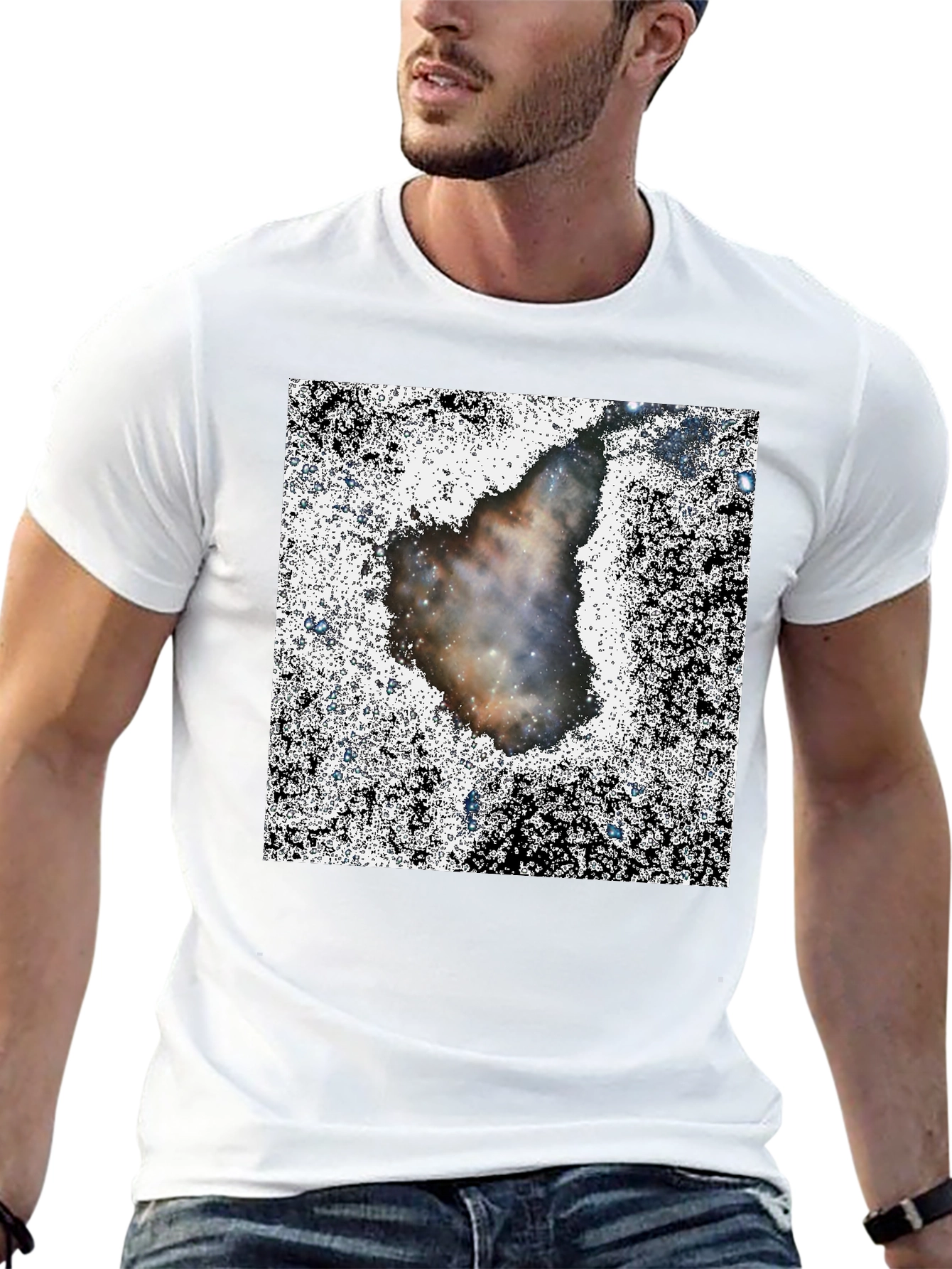 Nebula Print Black T-Shirt