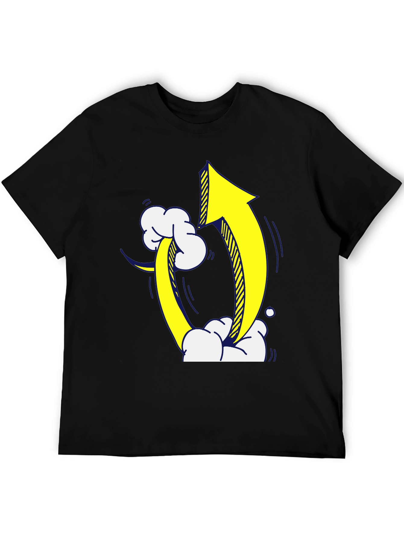 Upward Trending Arrow Graphic Tee - Black Cotton Blend