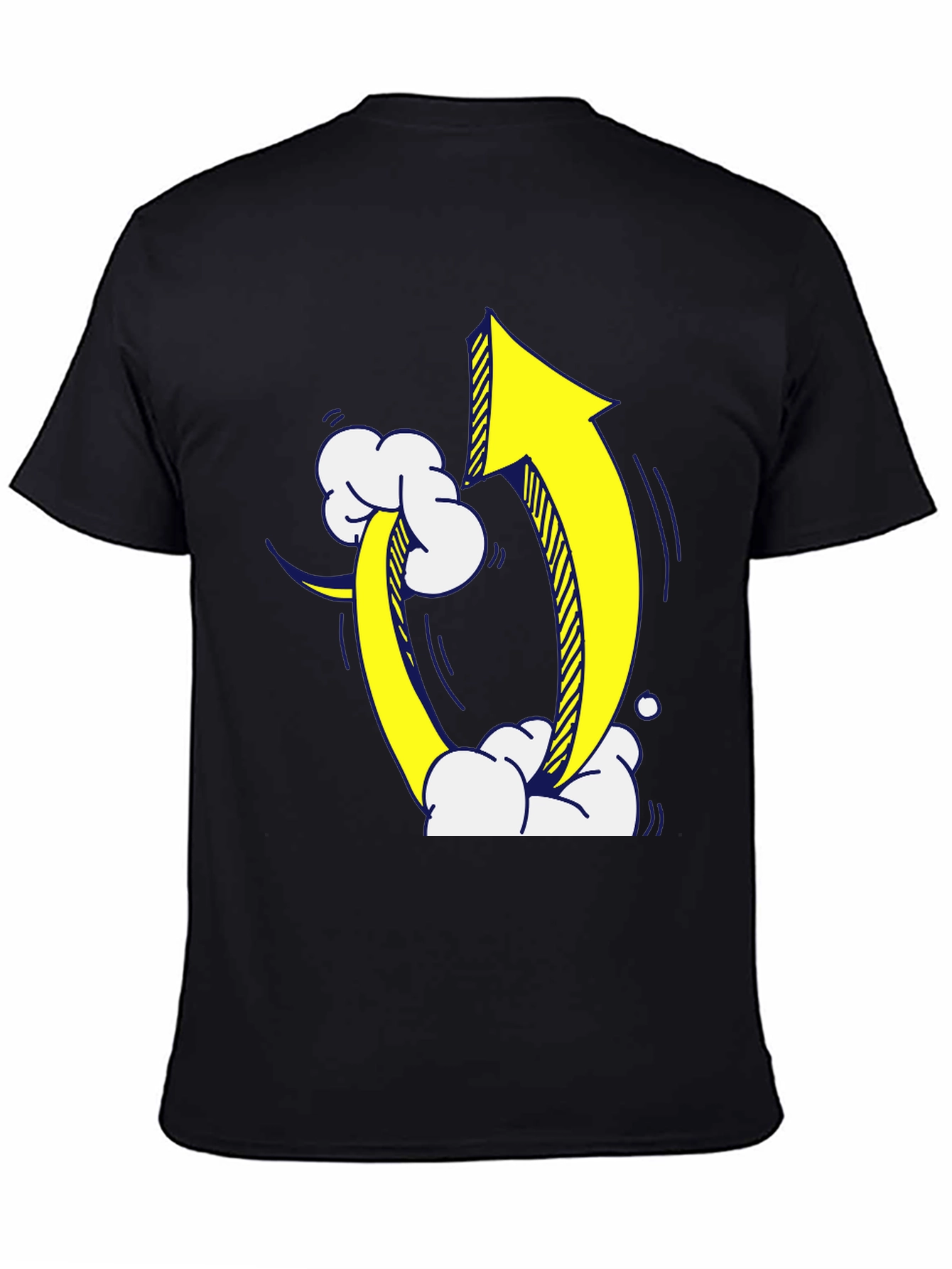 Upward Trending Arrow Graphic Tee - Black Cotton Blend