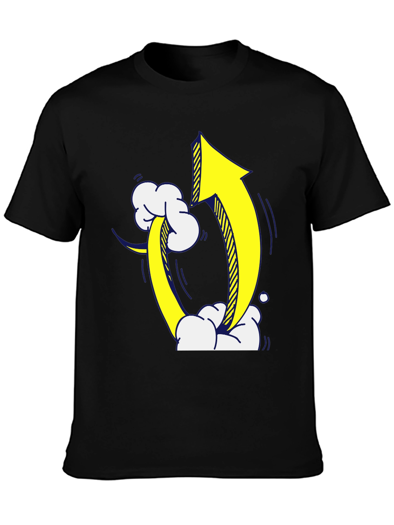Upward Trending Arrow Graphic Tee - Black Cotton Blend
