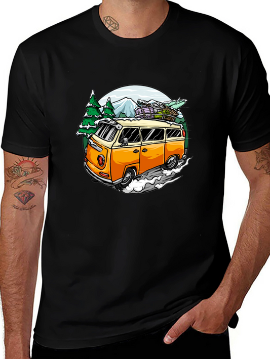 Vintage Camper Van Graphic T-Shirt - Adventure Ready