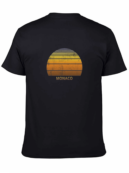Monaco Sunset Graphic T-Shirt - Retro Style