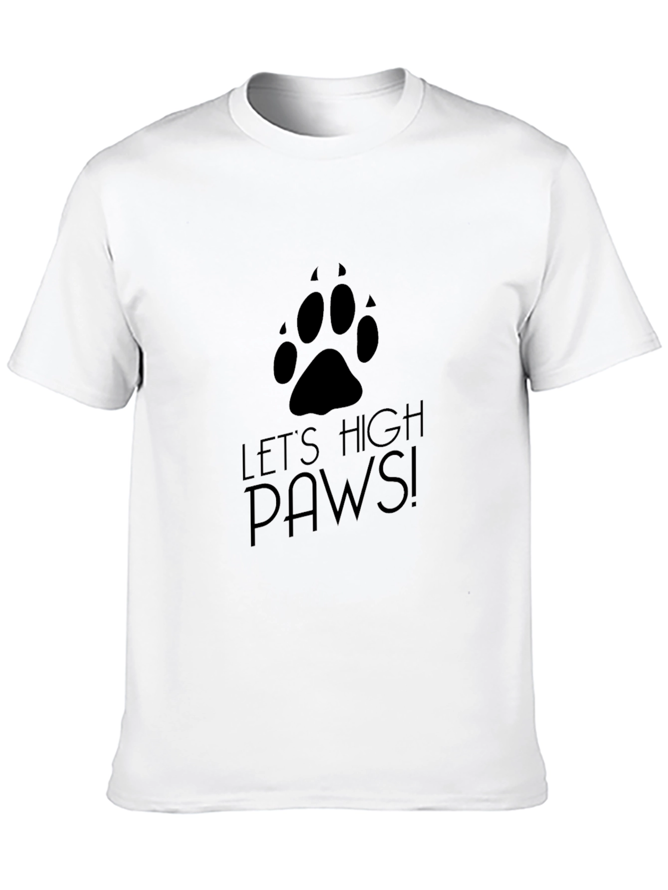 Lets High Paws! Black Graphic Print Tee