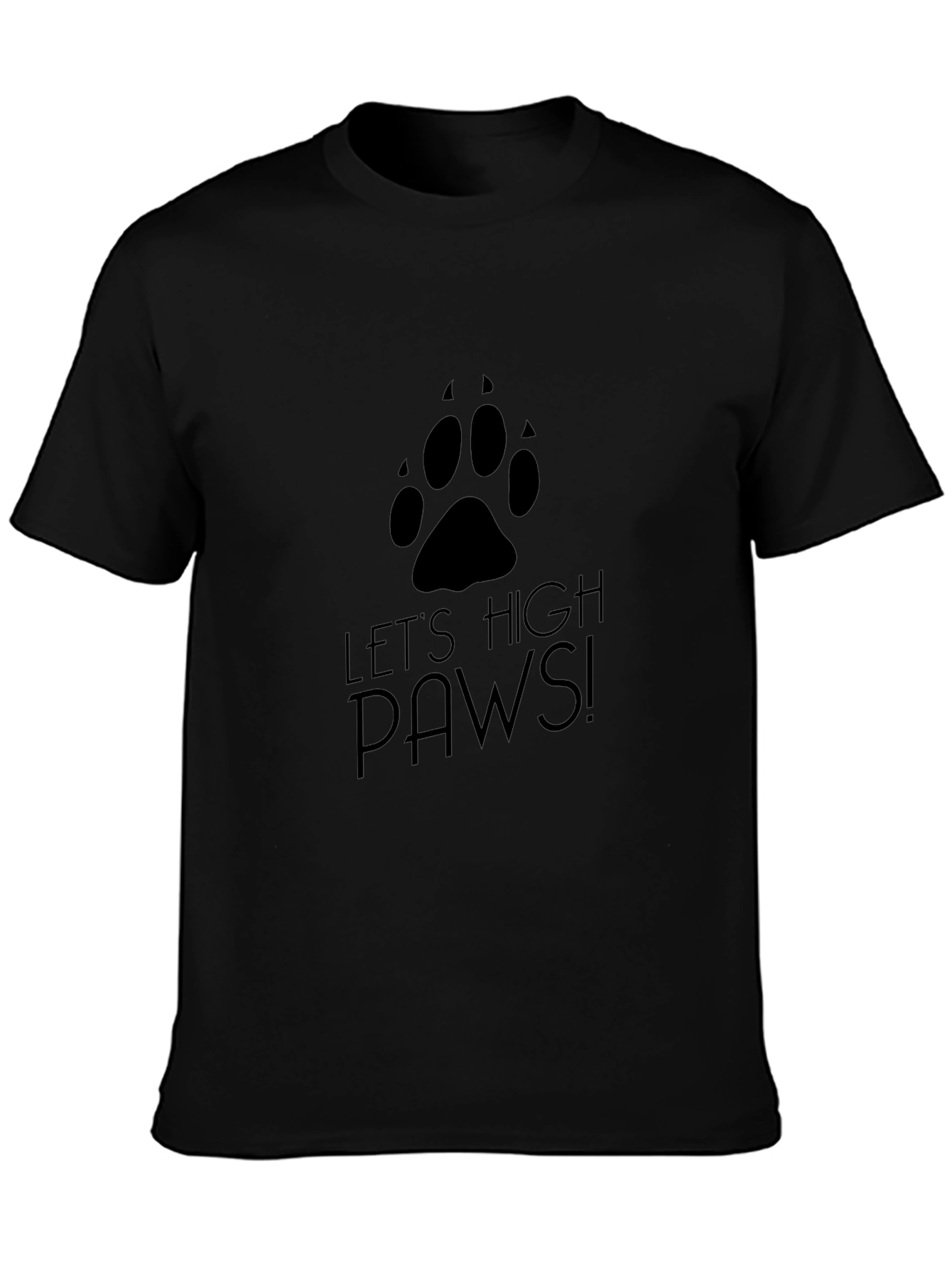 Lets High Paws! Black Graphic Print Tee