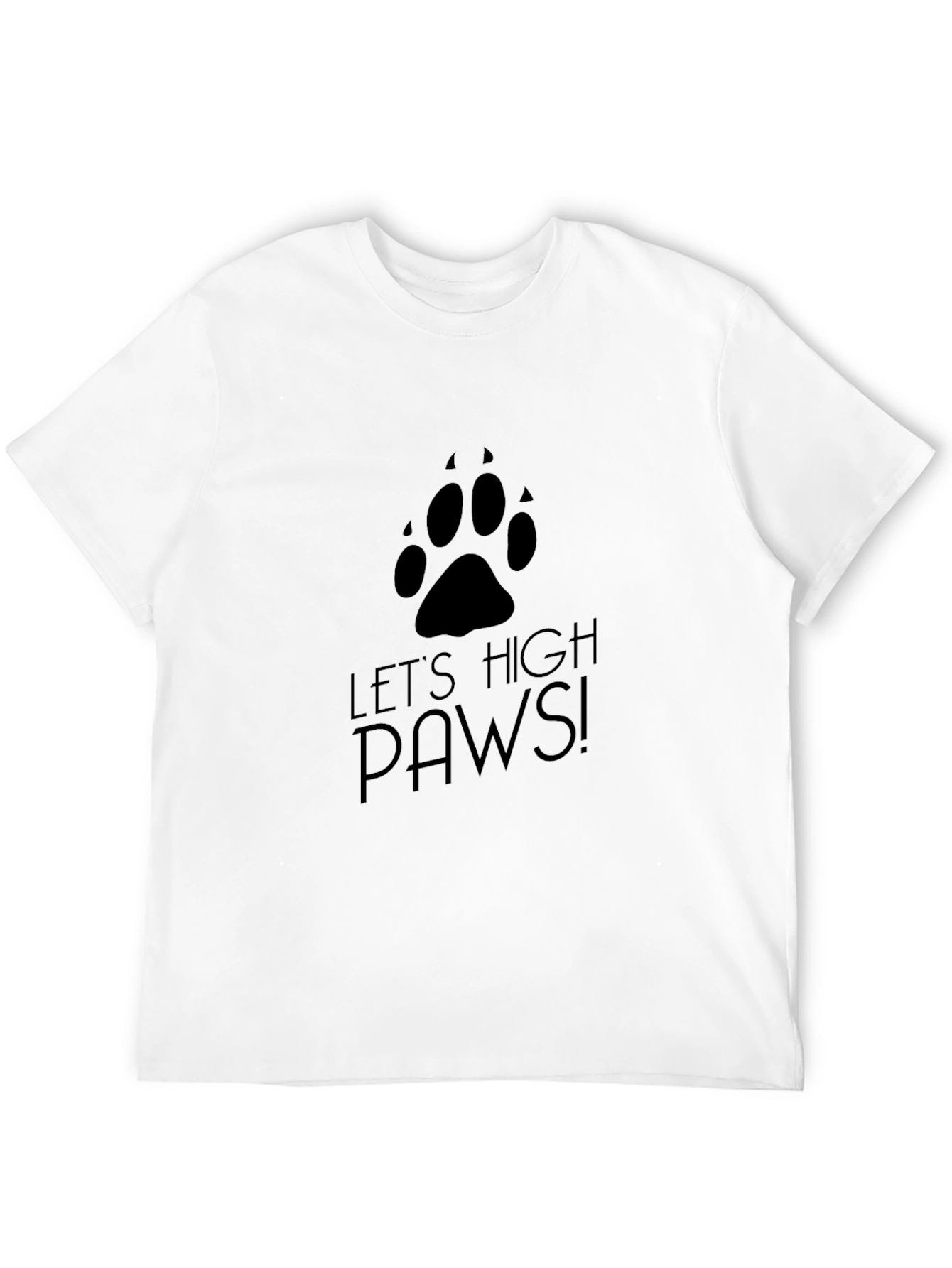 Lets High Paws! Black Graphic Print Tee