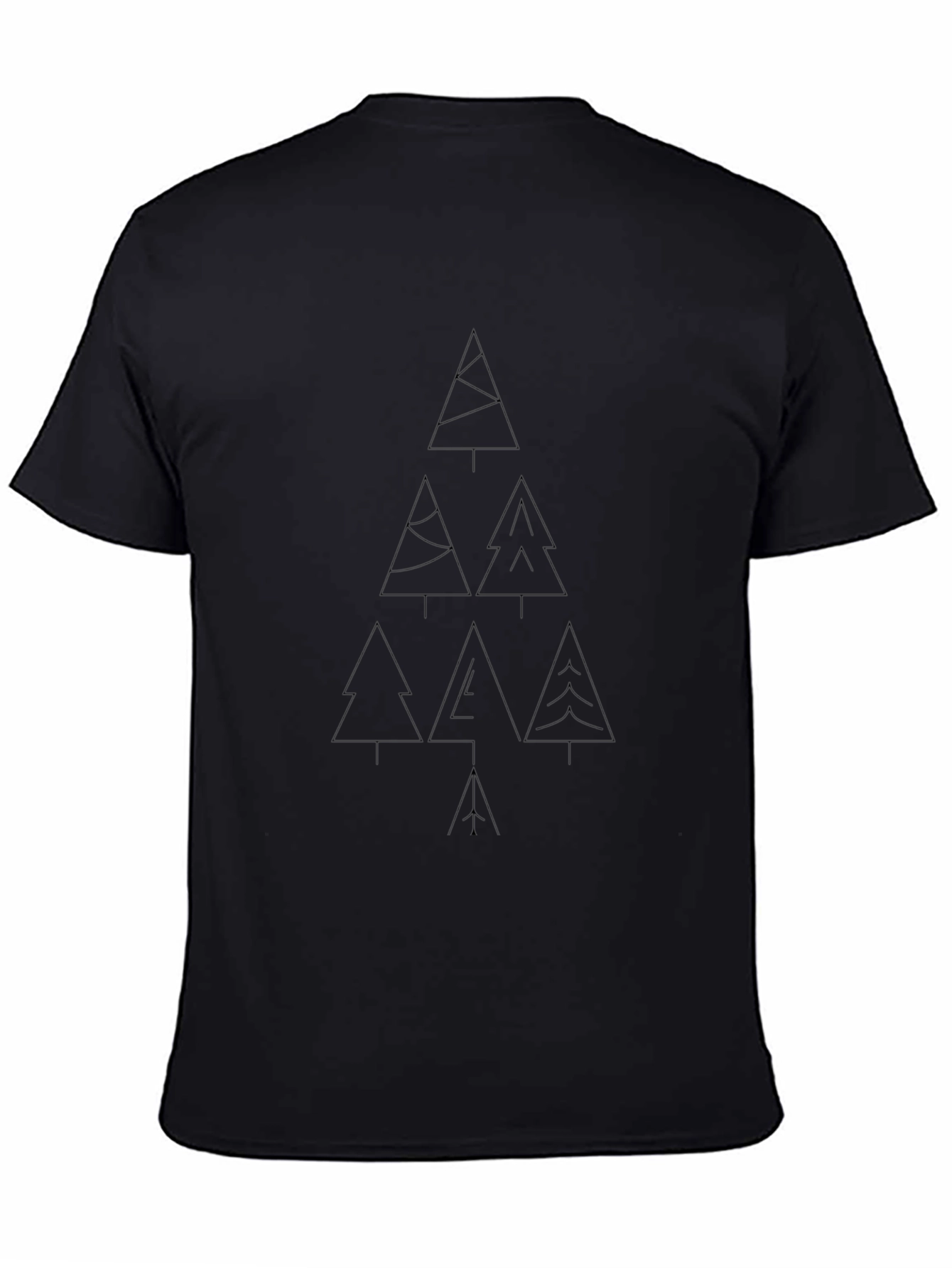 Minimalist Tree Print Black T-Shirt
