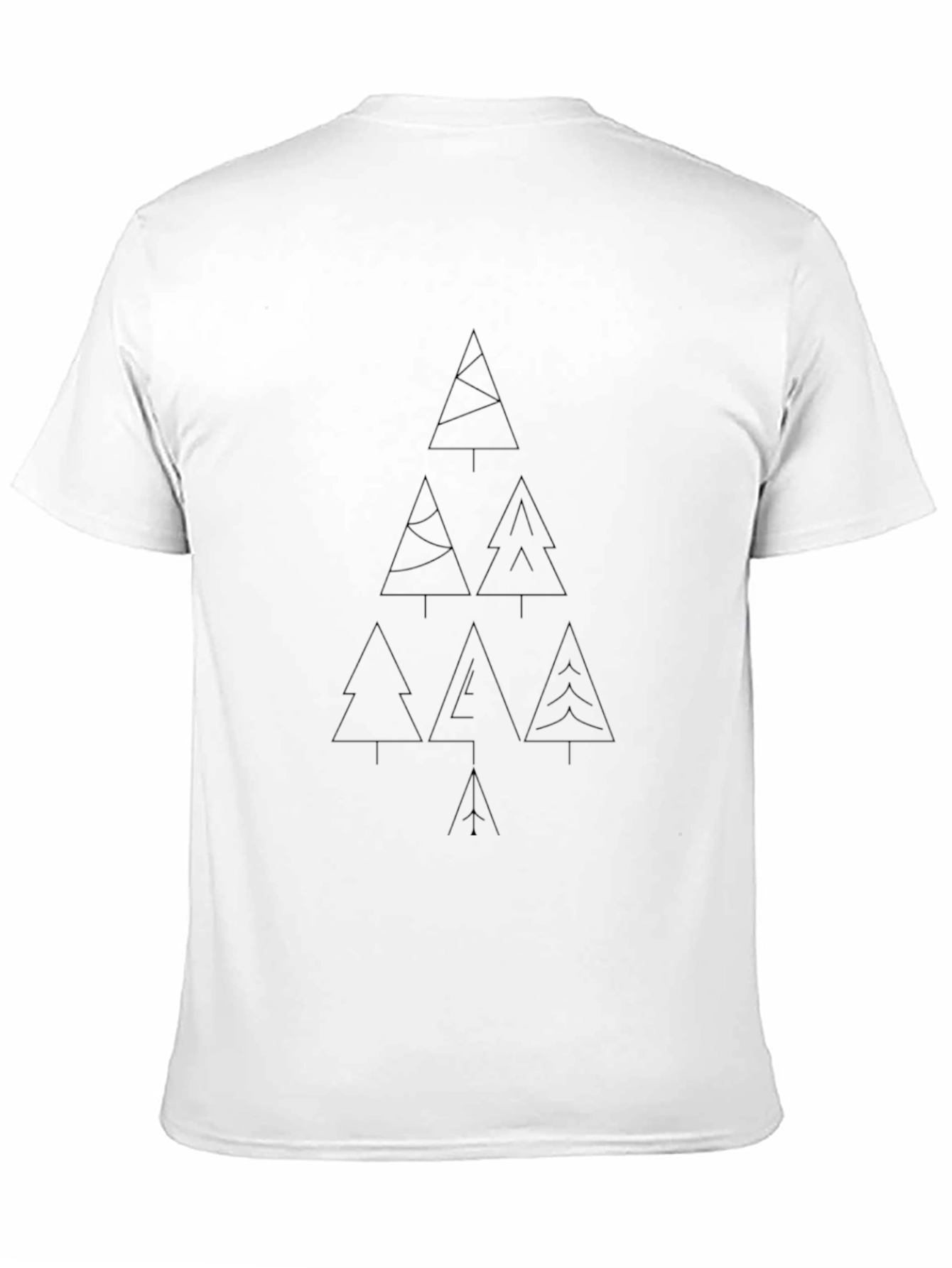 Minimalist Tree Print Black T-Shirt