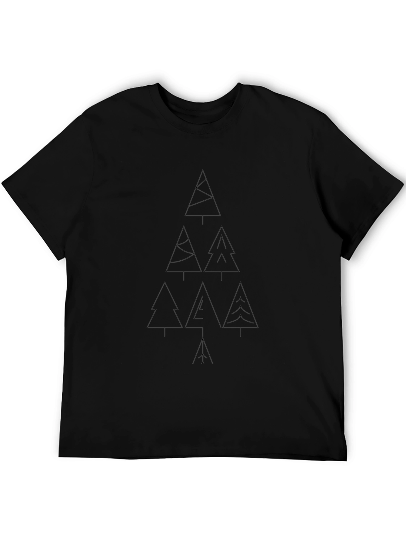 Minimalist Tree Print Black T-Shirt