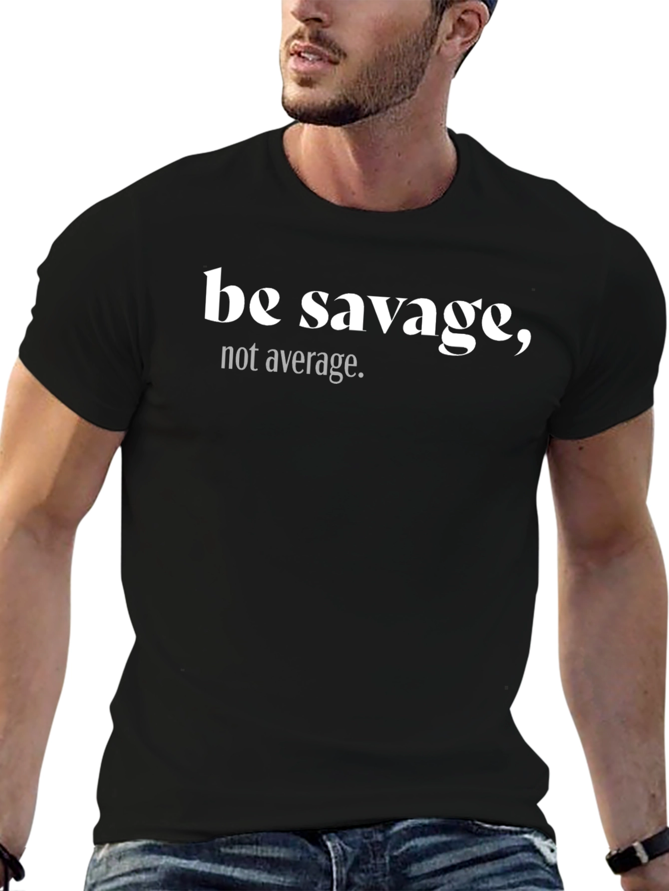 Be Savage Graphic Tee - Black Crew Neck T-Shirt