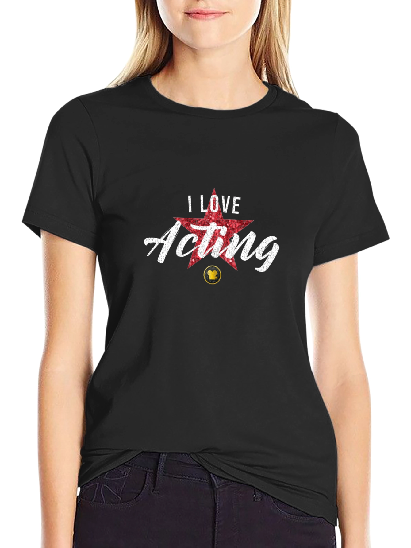 I Love Acting Black T-Shirt Actor Gift