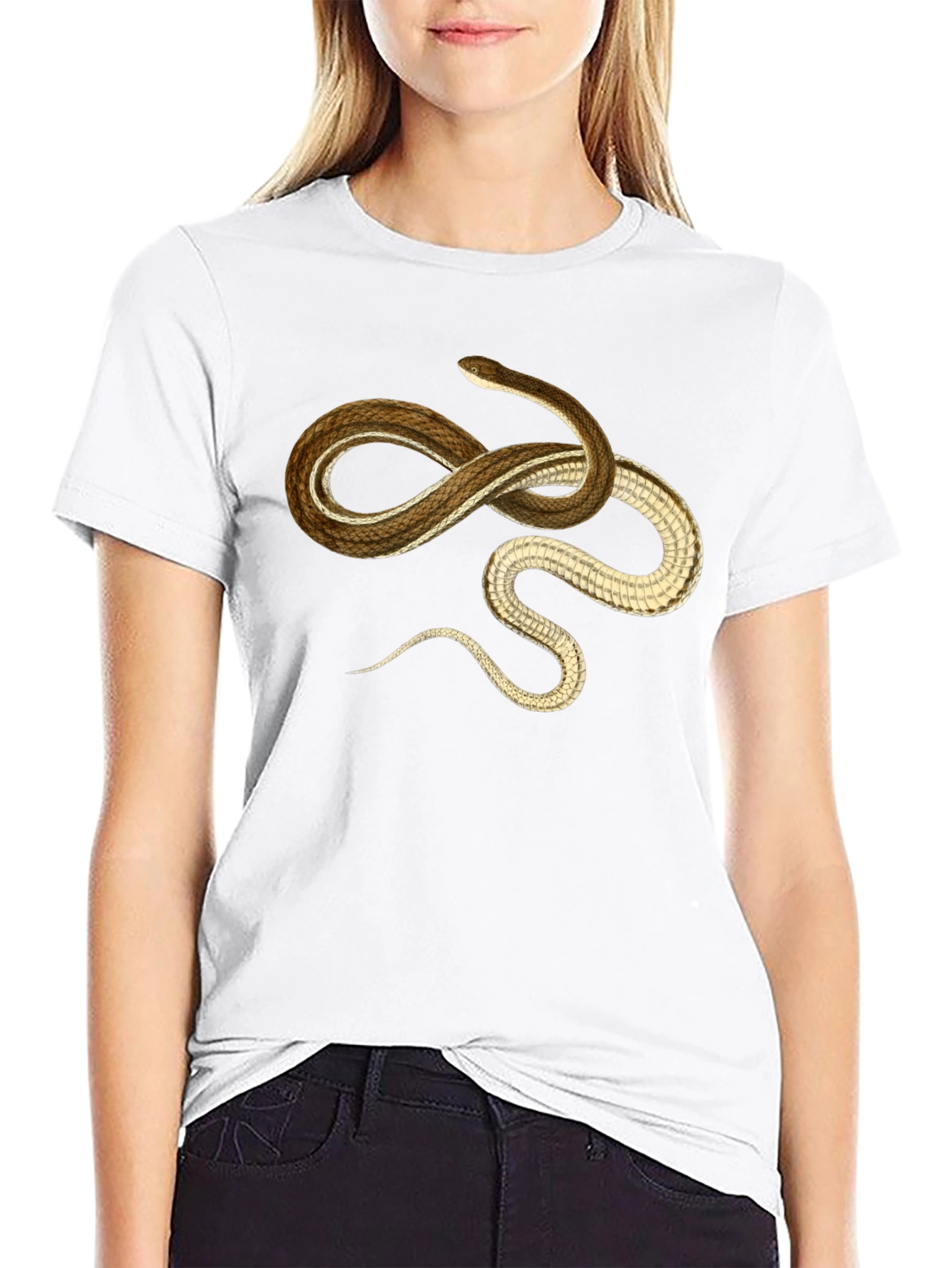 Snake Graphic T-Shirt - Casual Black Tee