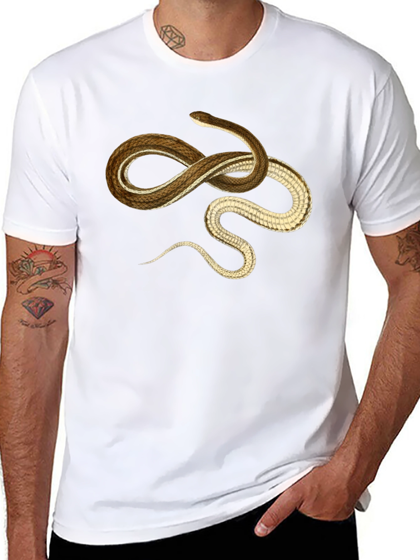 Snake Graphic T-Shirt - Casual Black Tee