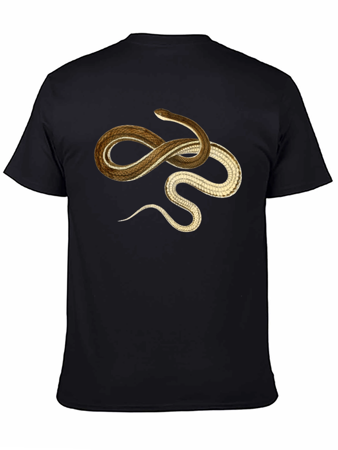 Snake Graphic T-Shirt - Casual Black Tee