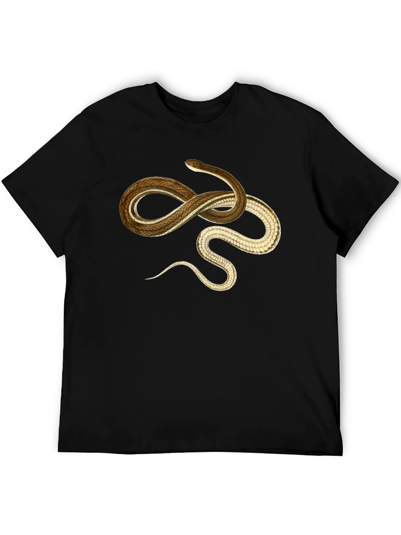 Snake Graphic T-Shirt - Casual Black Tee