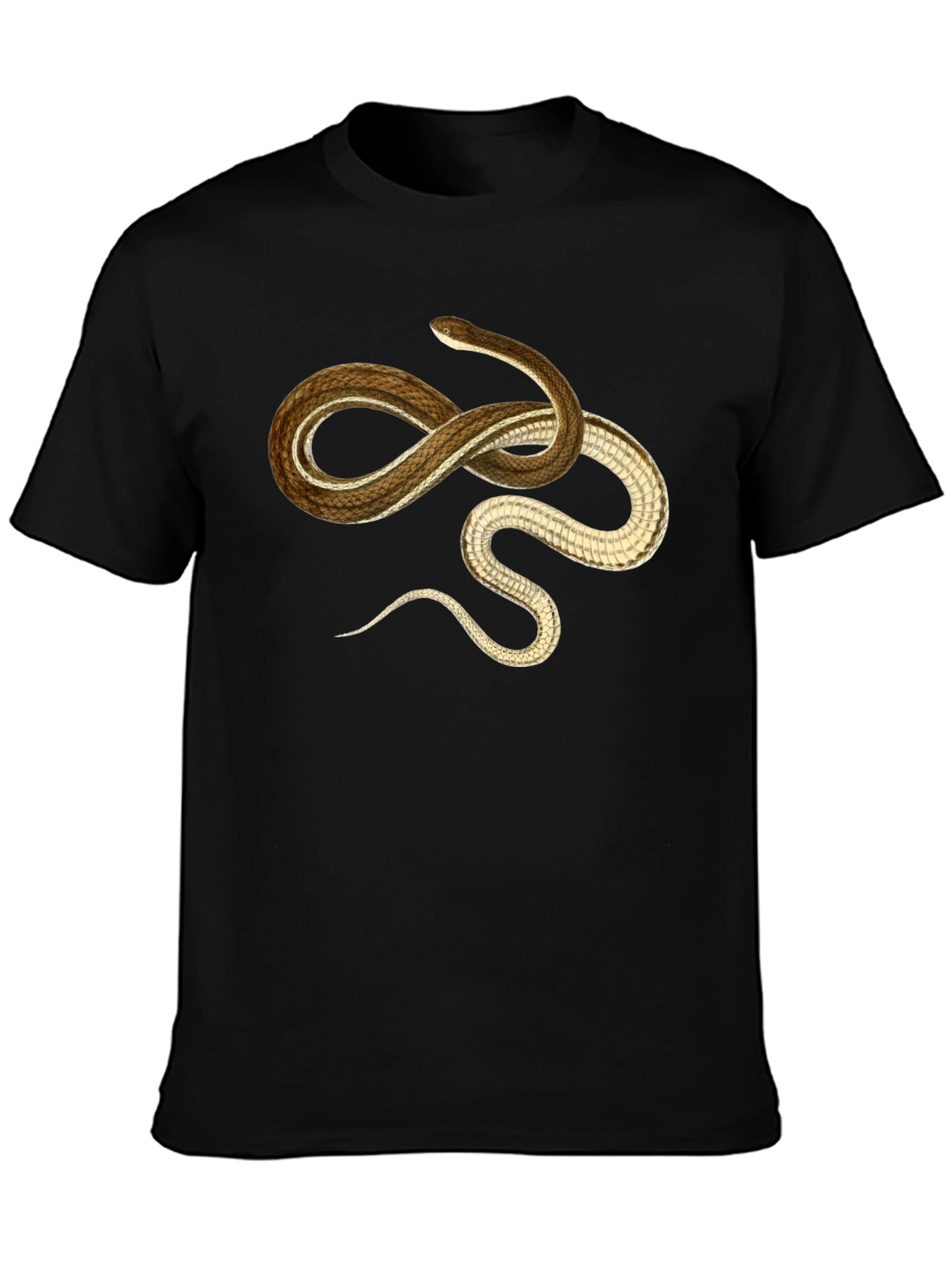 Snake Graphic T-Shirt - Casual Black Tee