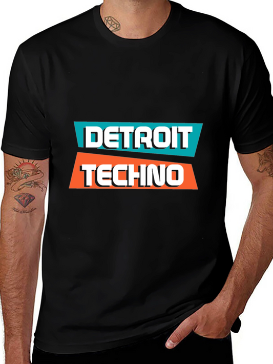 Detroit Techno Graphic Tee - Black Cotton T-Shirt