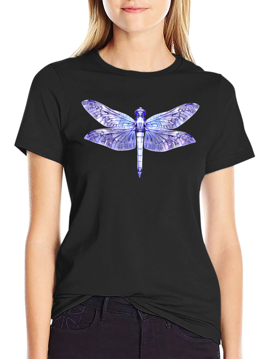 Dragonfly Graphic Tee - Soft Black Cotton