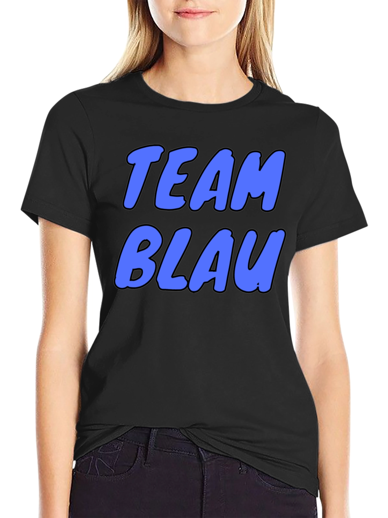 Team Blau Graphic Tee - Cool Blue Text