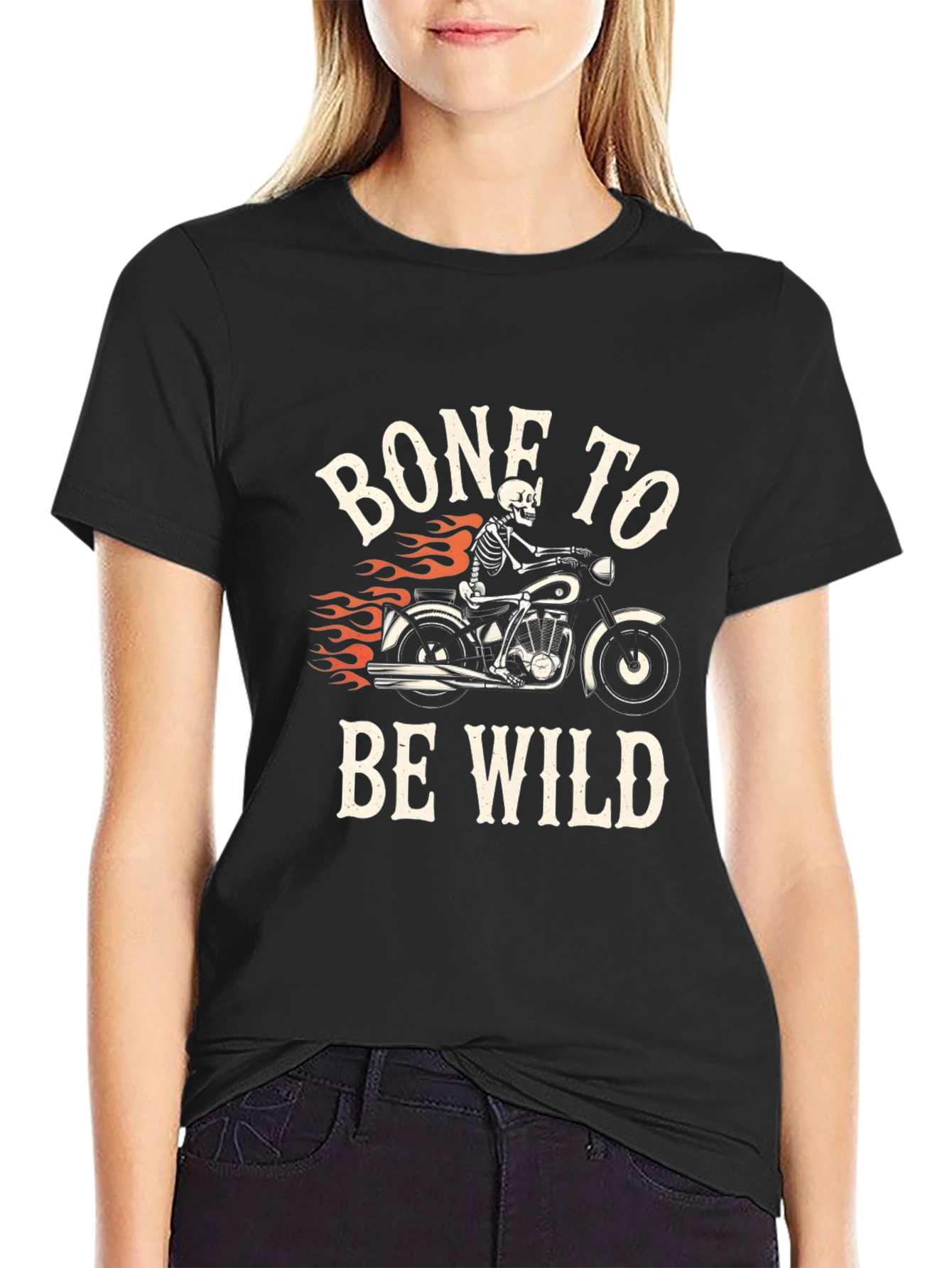 Bone To Be Wild T-Shirt - Skeleton Motorcycle