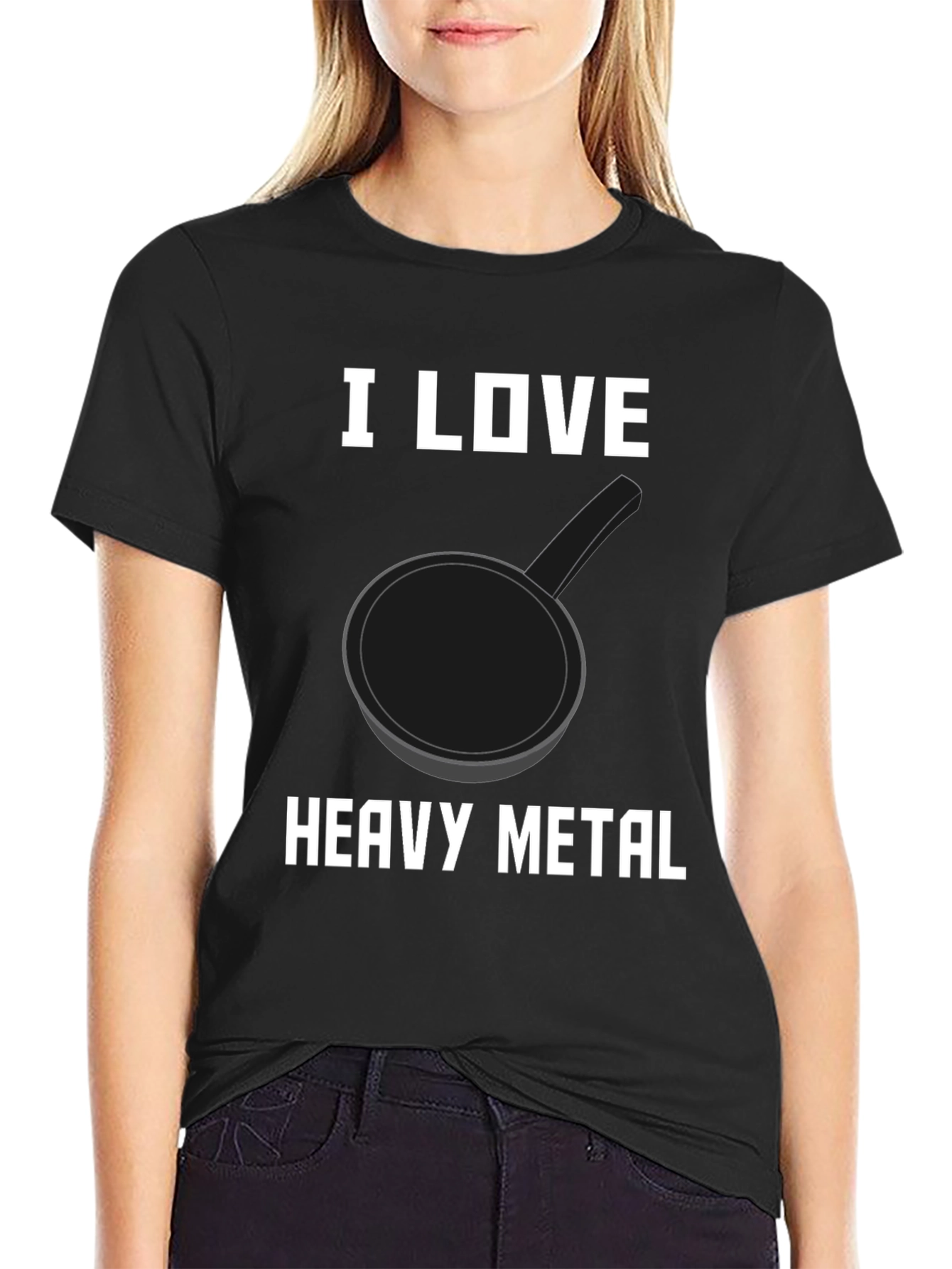 I Love Heavy Metal Pan T-Shirt