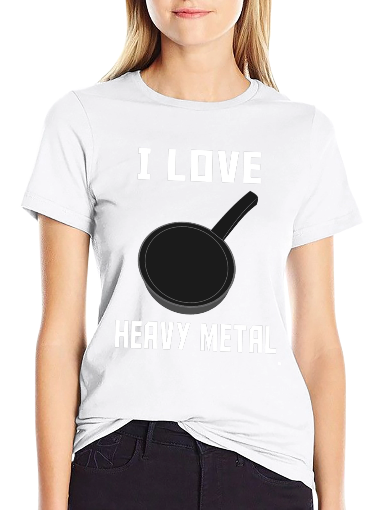 I Love Heavy Metal Pan T-Shirt