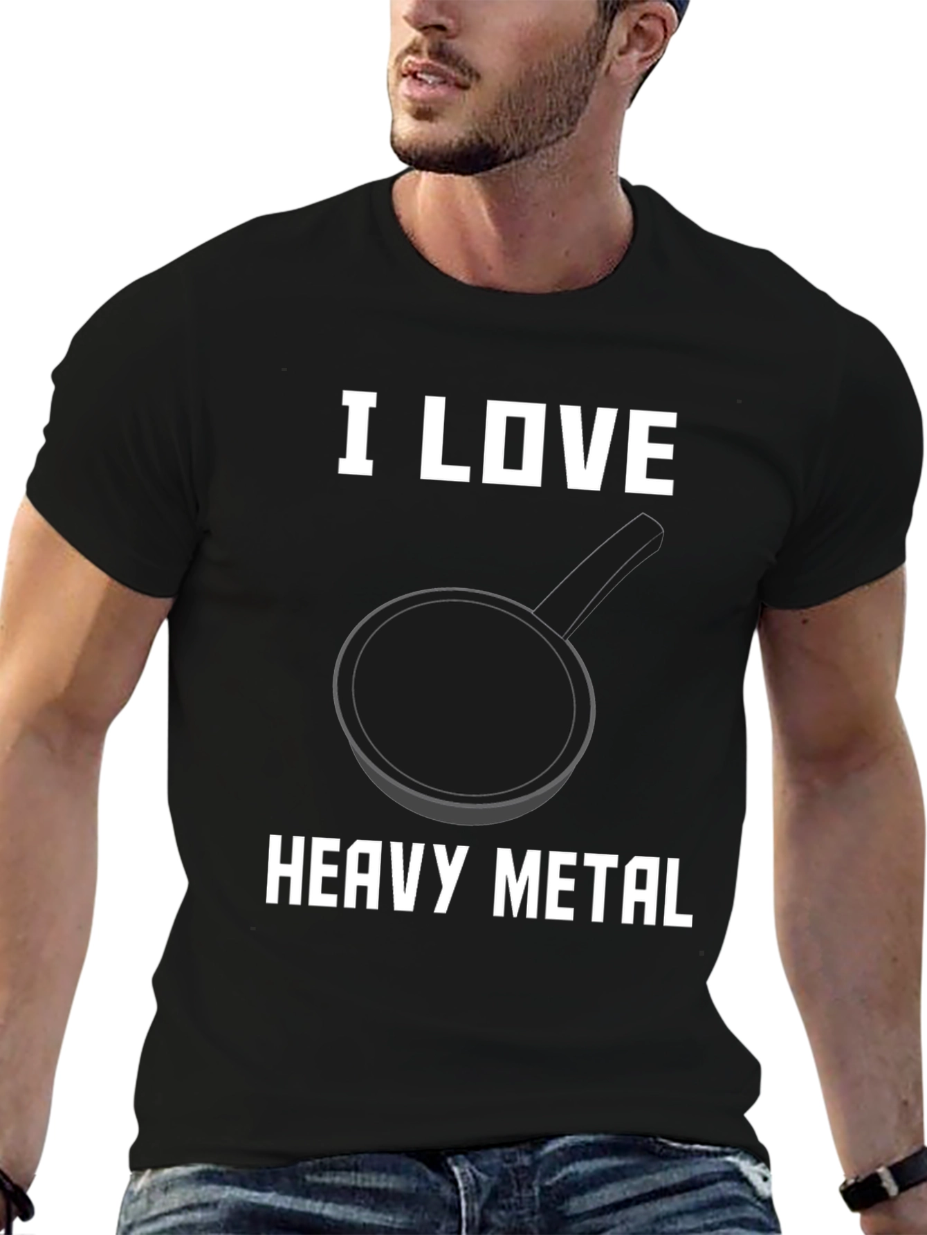 I Love Heavy Metal Pan T-Shirt