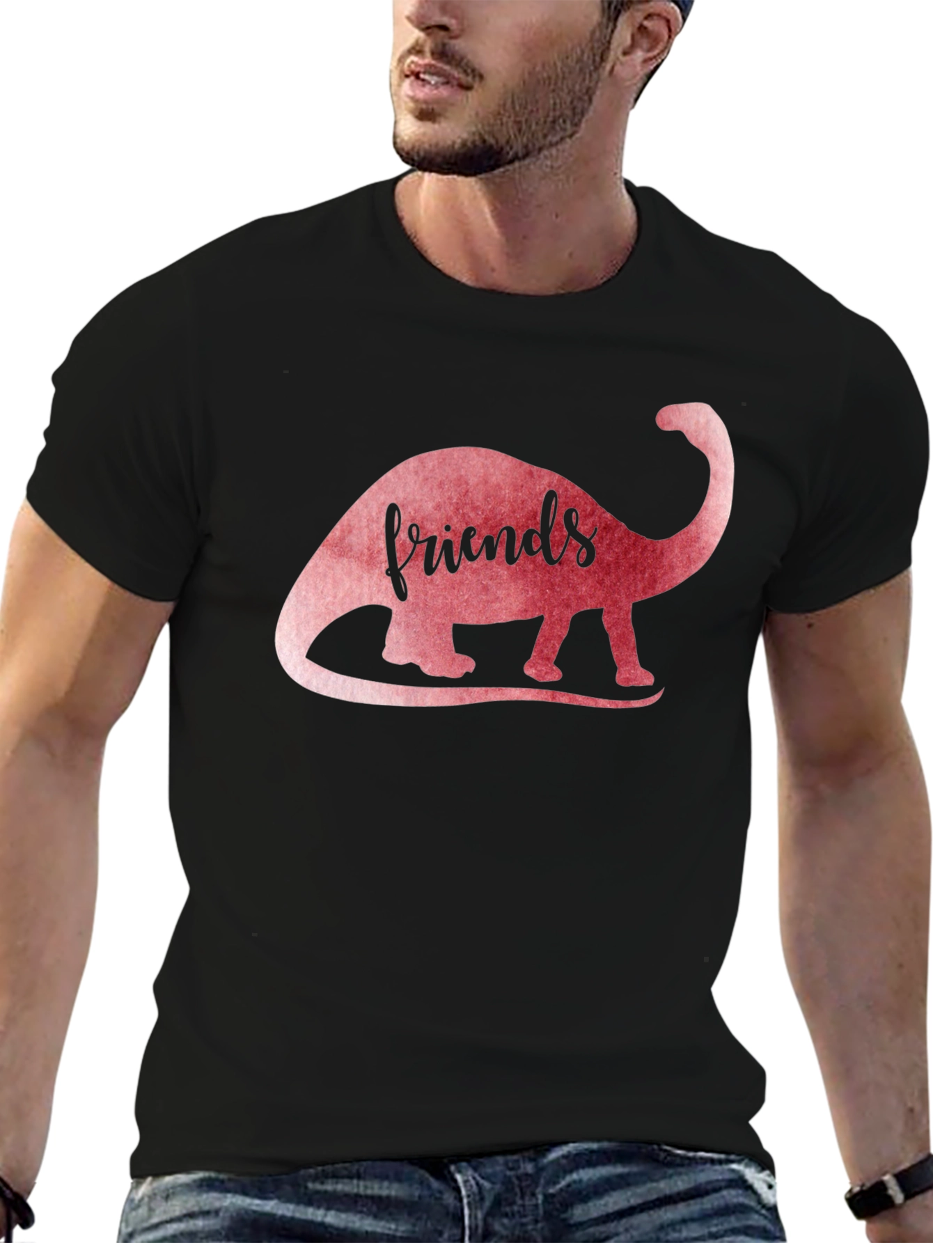 Dino Friends T-Shirt: Trendy Black Tee