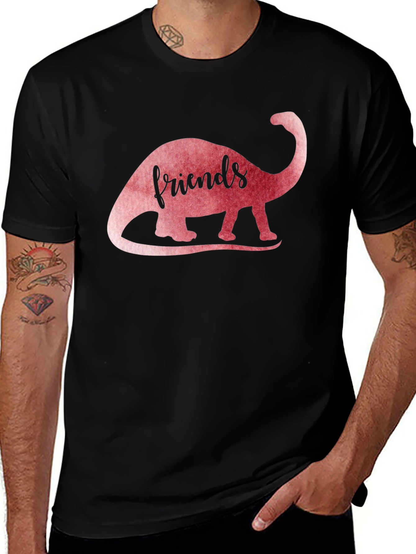 Dino Friends T-Shirt: Trendy Black Tee