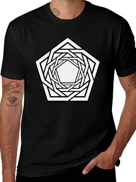 Geometric Pentagon Graphic Tee - Modern Streetwear
