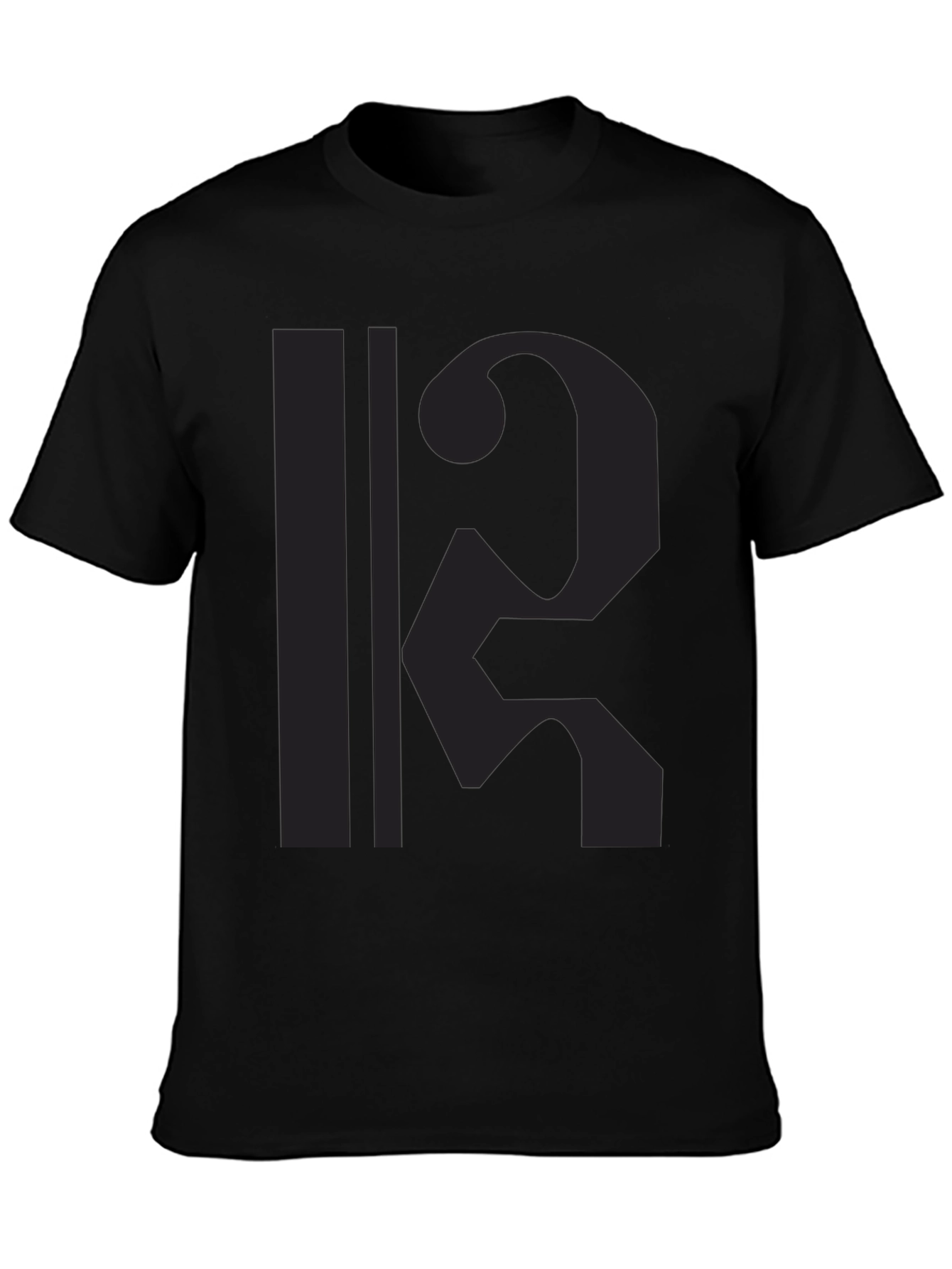 Unique Graphic Print Black Tee