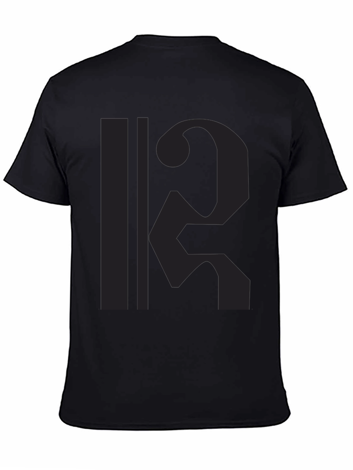 Unique Graphic Print Black Tee