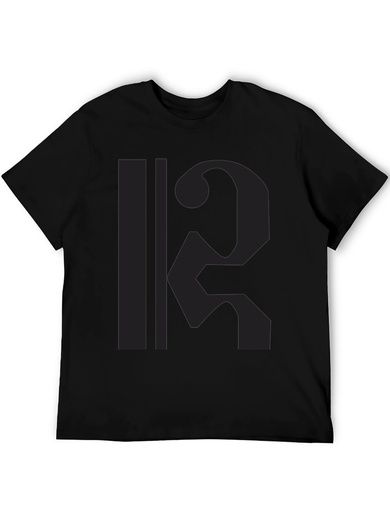 Unique Graphic Print Black Tee