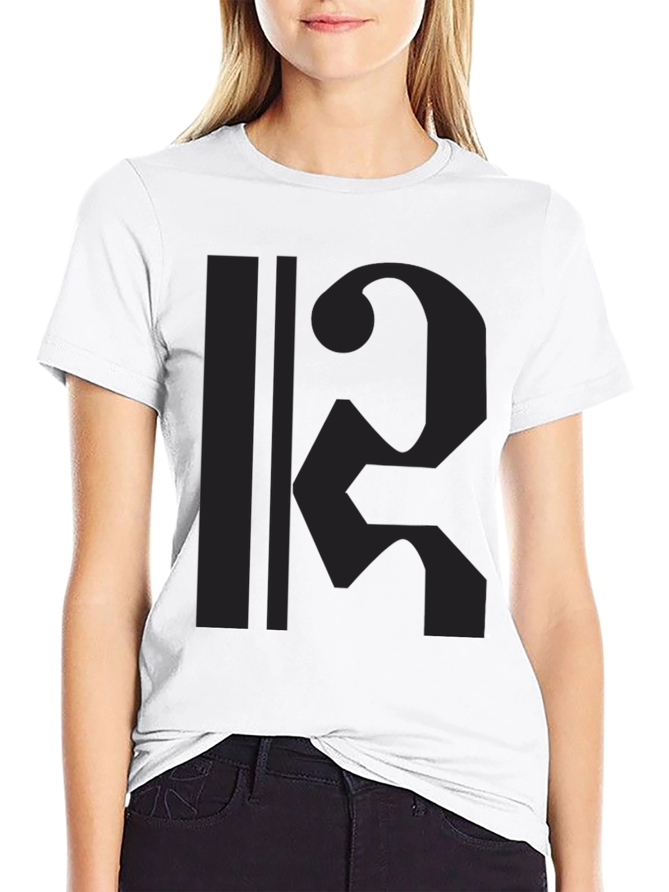 Unique Graphic Print Black Tee