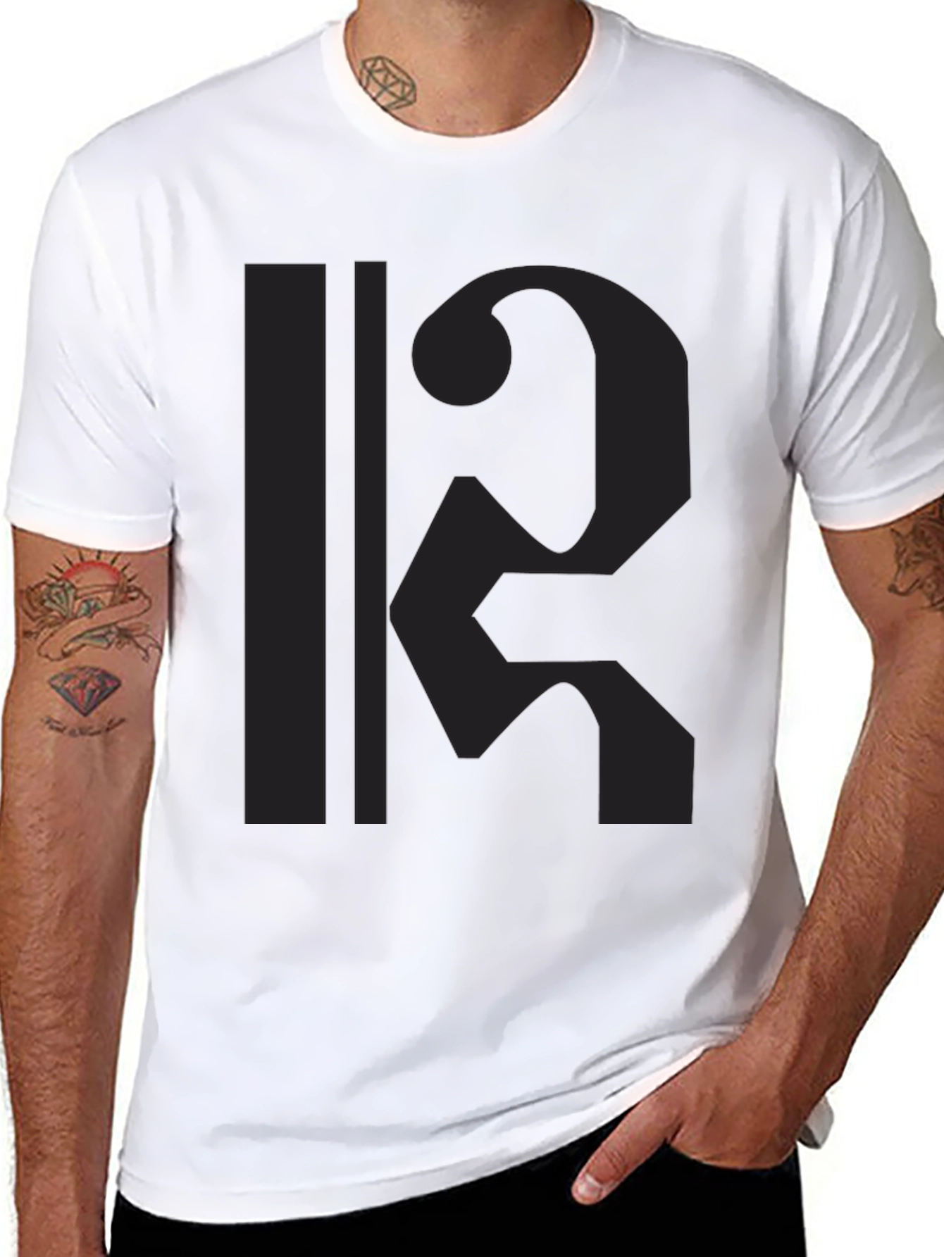 Unique Graphic Print Black Tee